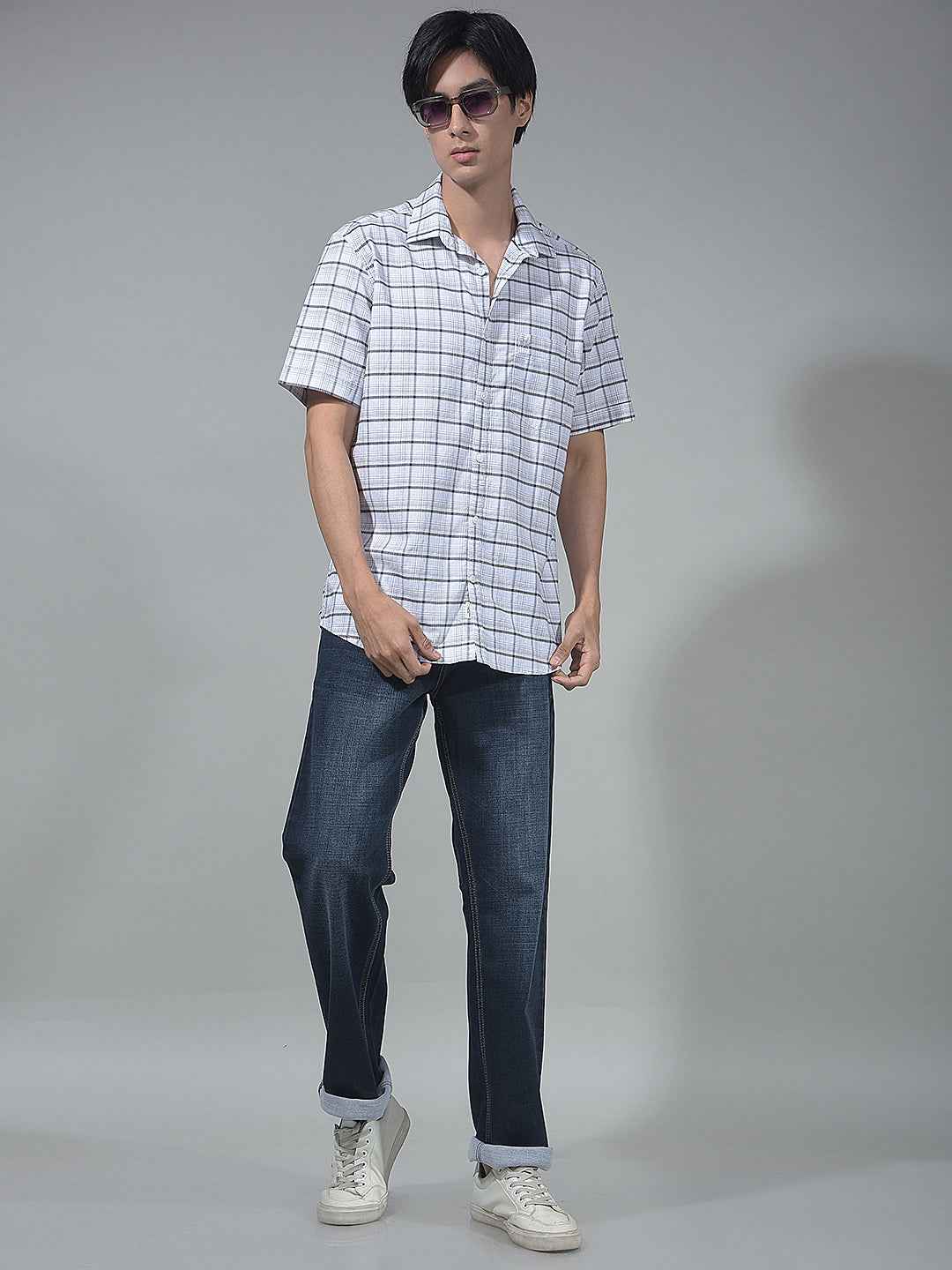 Navy Blue Straight Jeans