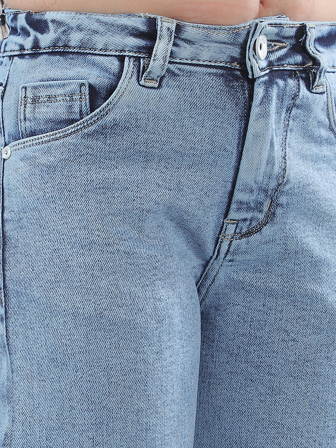 Blue Wide Leg Stretchable Jeans