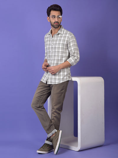 Grey Checked 100% Cotton Shirt
