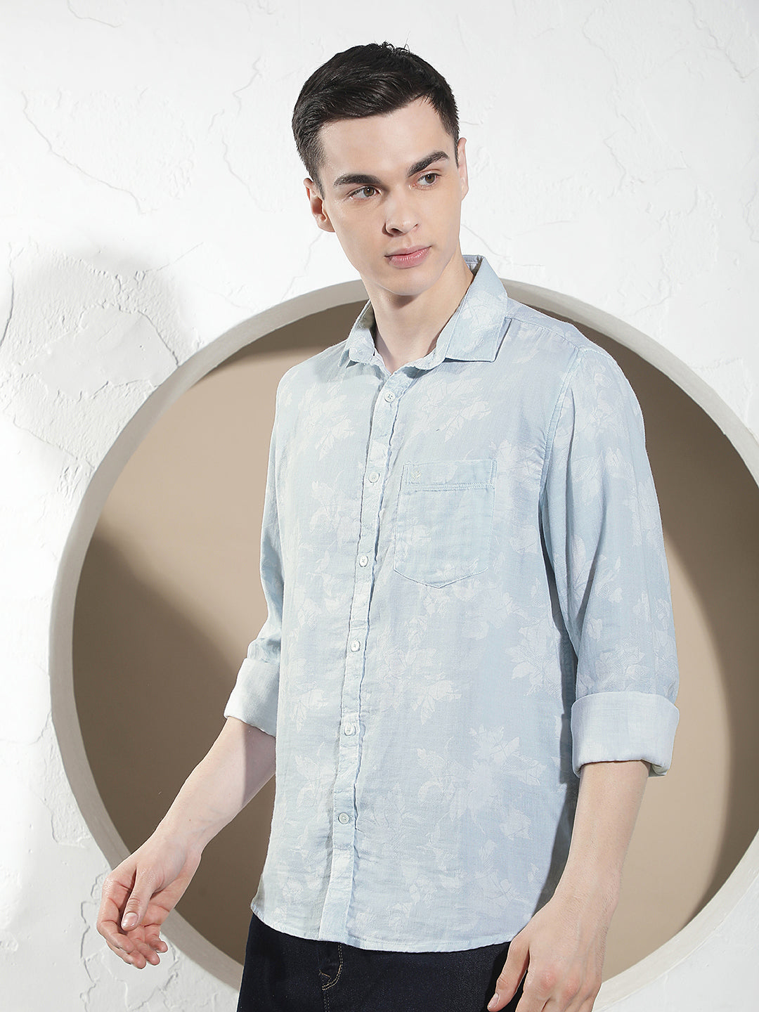 Blue Floral Print Shirt