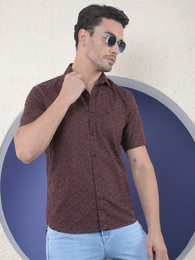 Russet Bloom Printed Maroon Shirt