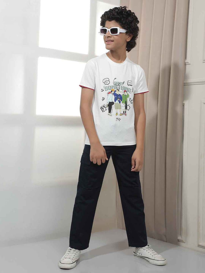White Graphic Print T-Shirt