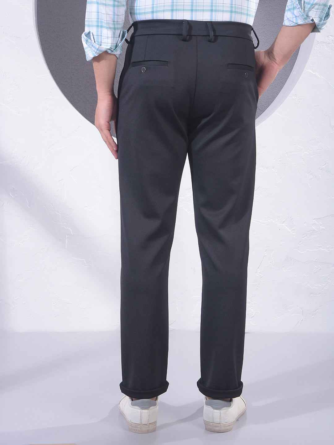 Black Contemporary Trousers