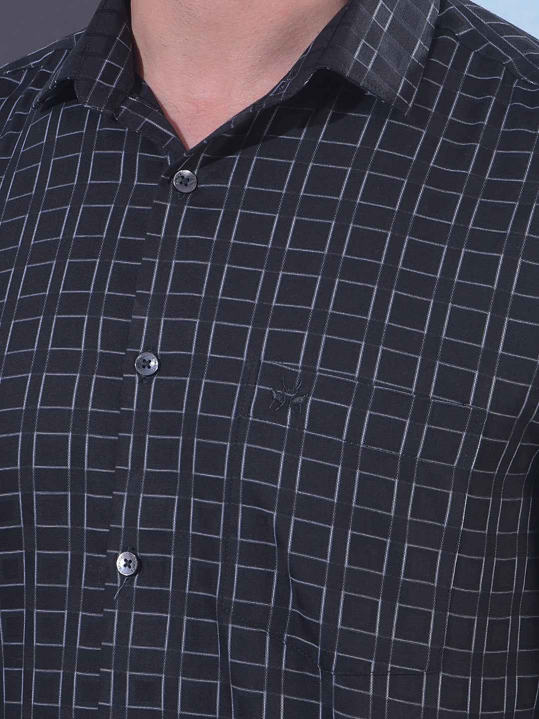 Black Printed 100% Cotton Shirt