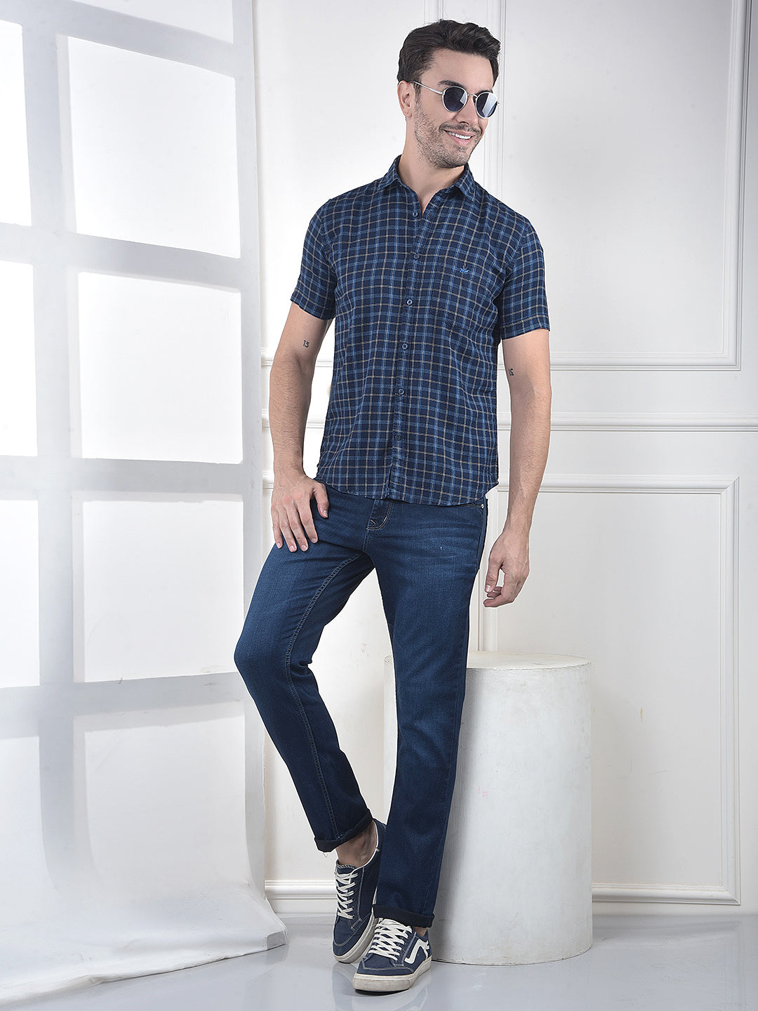 Tailored Trim Navy Blue Jeans