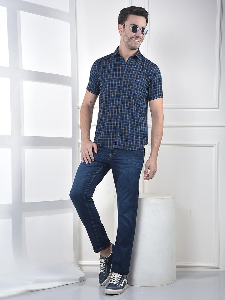 Tailored Trim Navy Blue Jeans