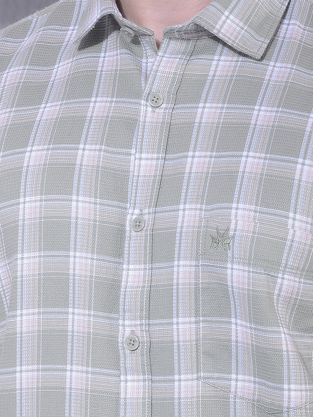 Green Checked 100% Cotton Shirt