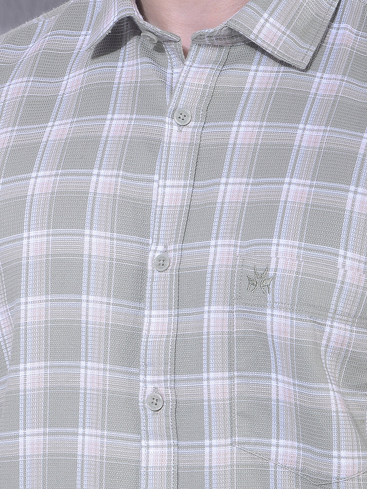 Green Checked 100% Cotton Shirt