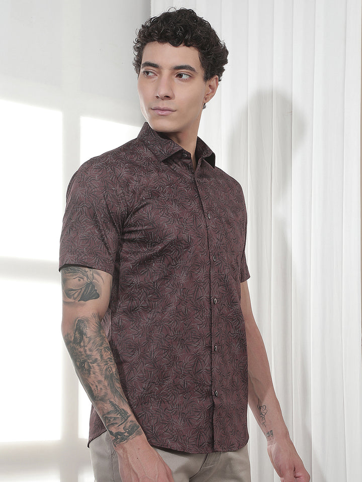 Wine Botanical Print Shirt