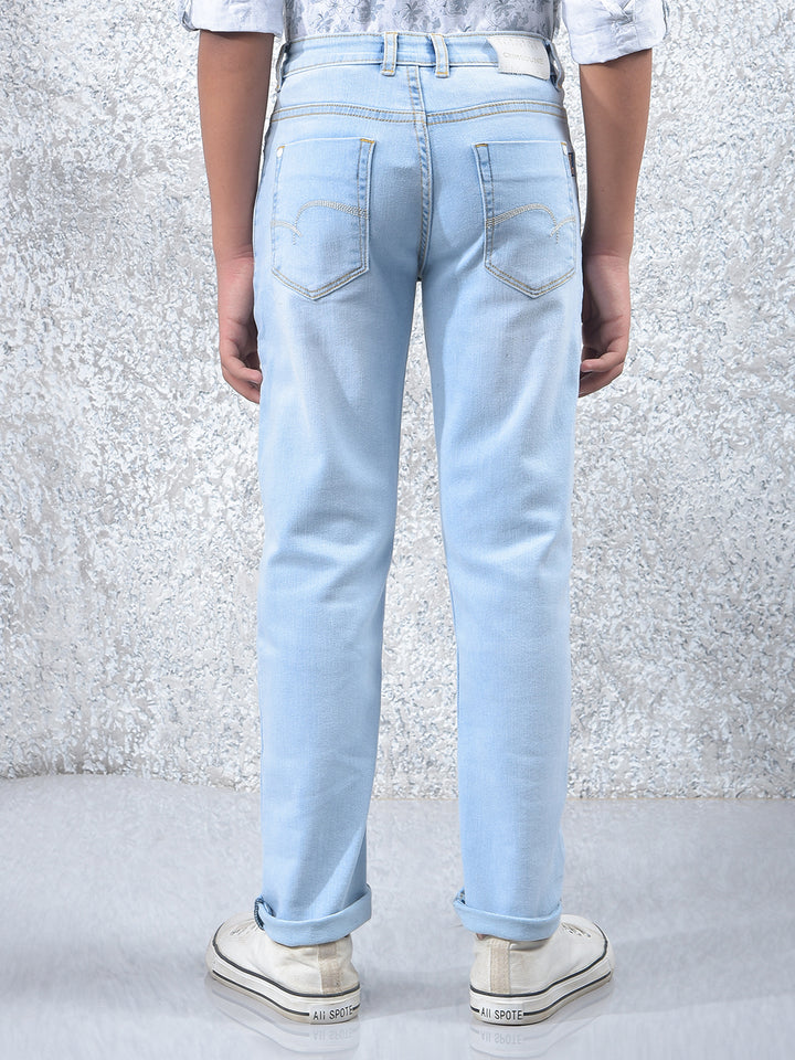 Casual Light Blue Light Wash Jeans