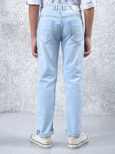 Casual Light Blue Light Wash Jeans