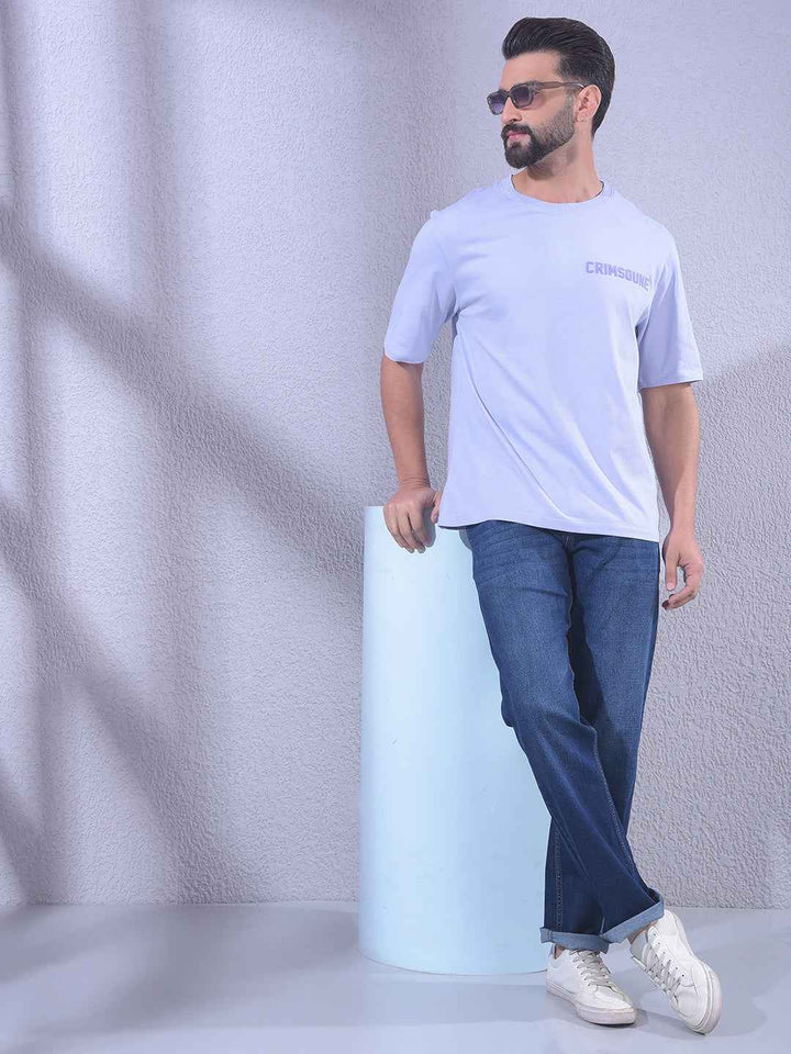 Purple 100% Cotton Oversize Brand Logo T-Shirt