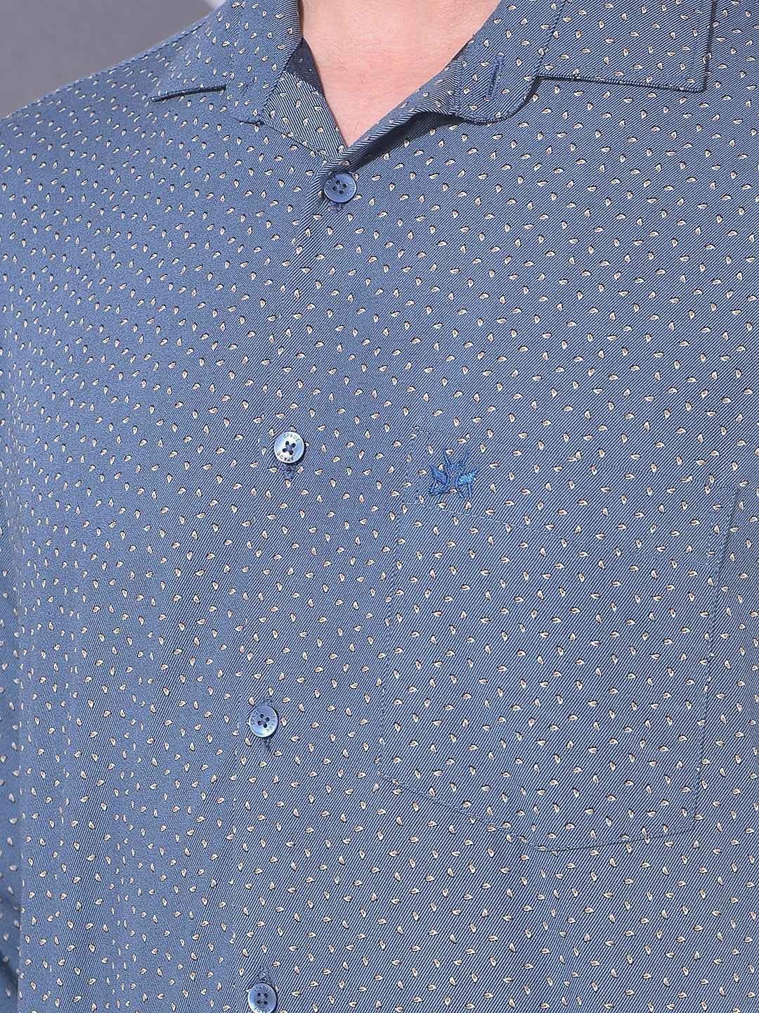 Blue Textured Surface Shirt