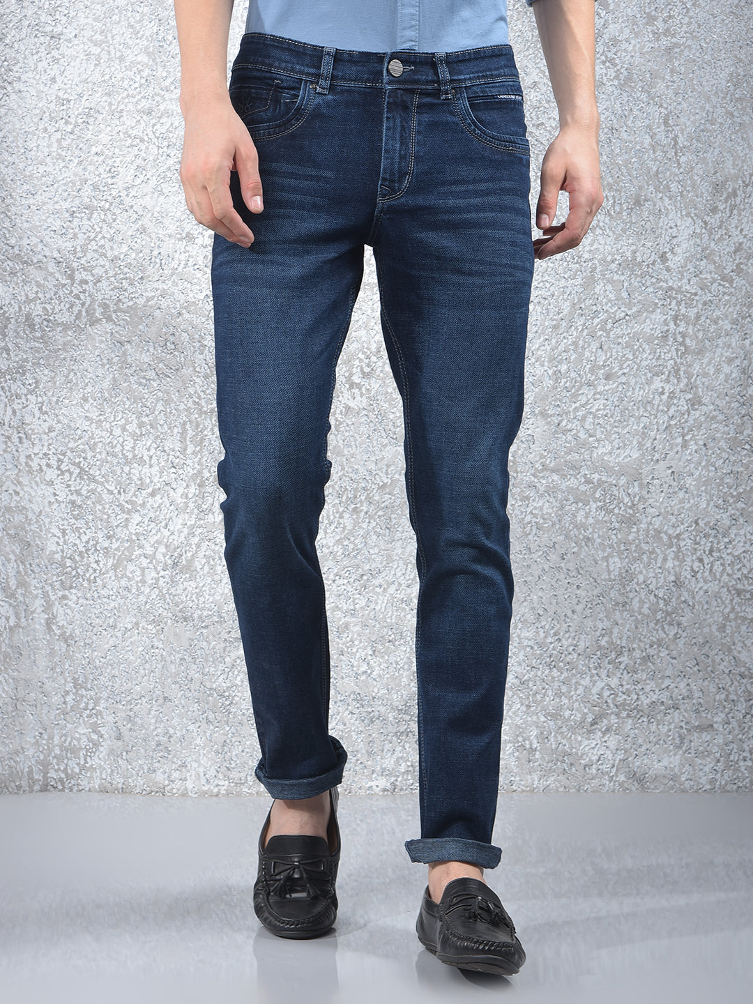 Sleek Cotton Blue Jeans