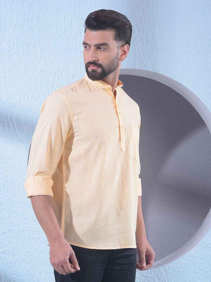 Bright Sunny Yellow Linen Kurta