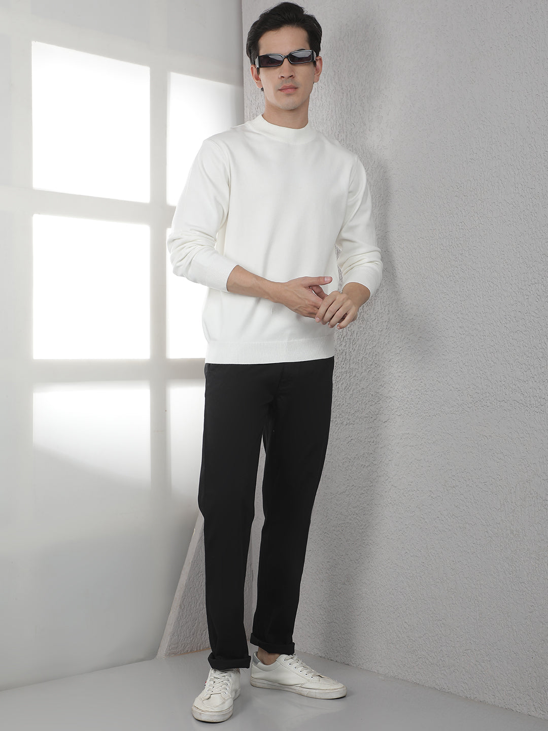 White High Neck Sweater