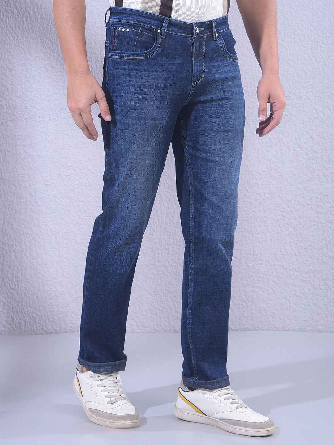 Deep Blue Straight Subtle Fade Jeans