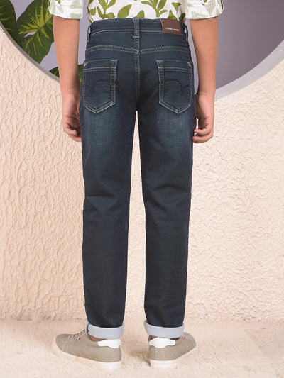 Stylish Tapered Fit Blue Jeans