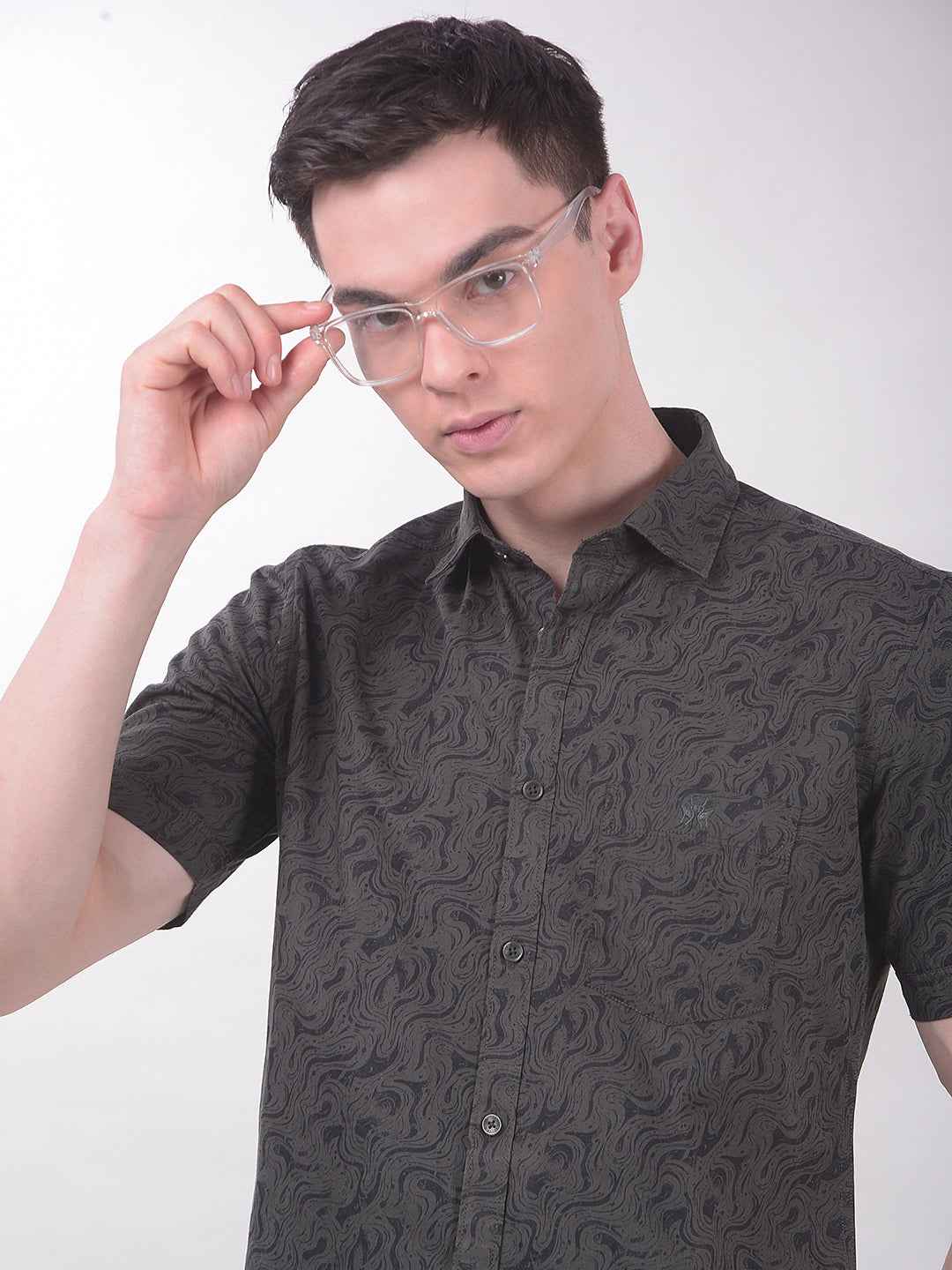 Green Abstract Print Shirt