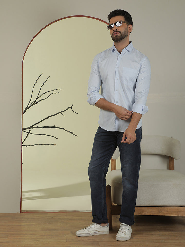 Contemporary Crisp Sky Blue Shirt