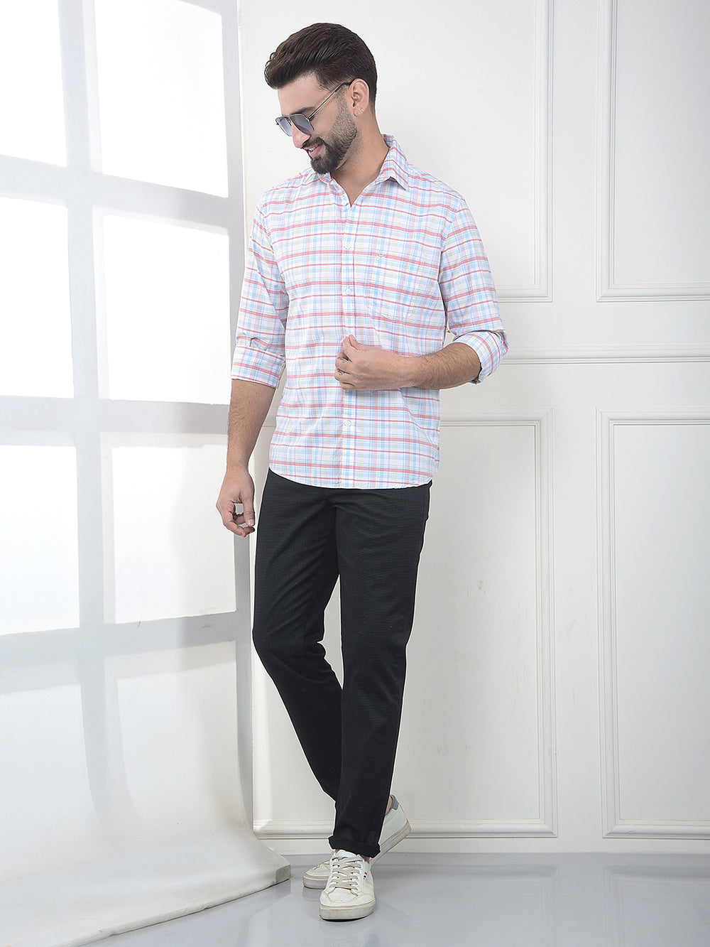 Multi-Color Checked 100% Cotton Shirt