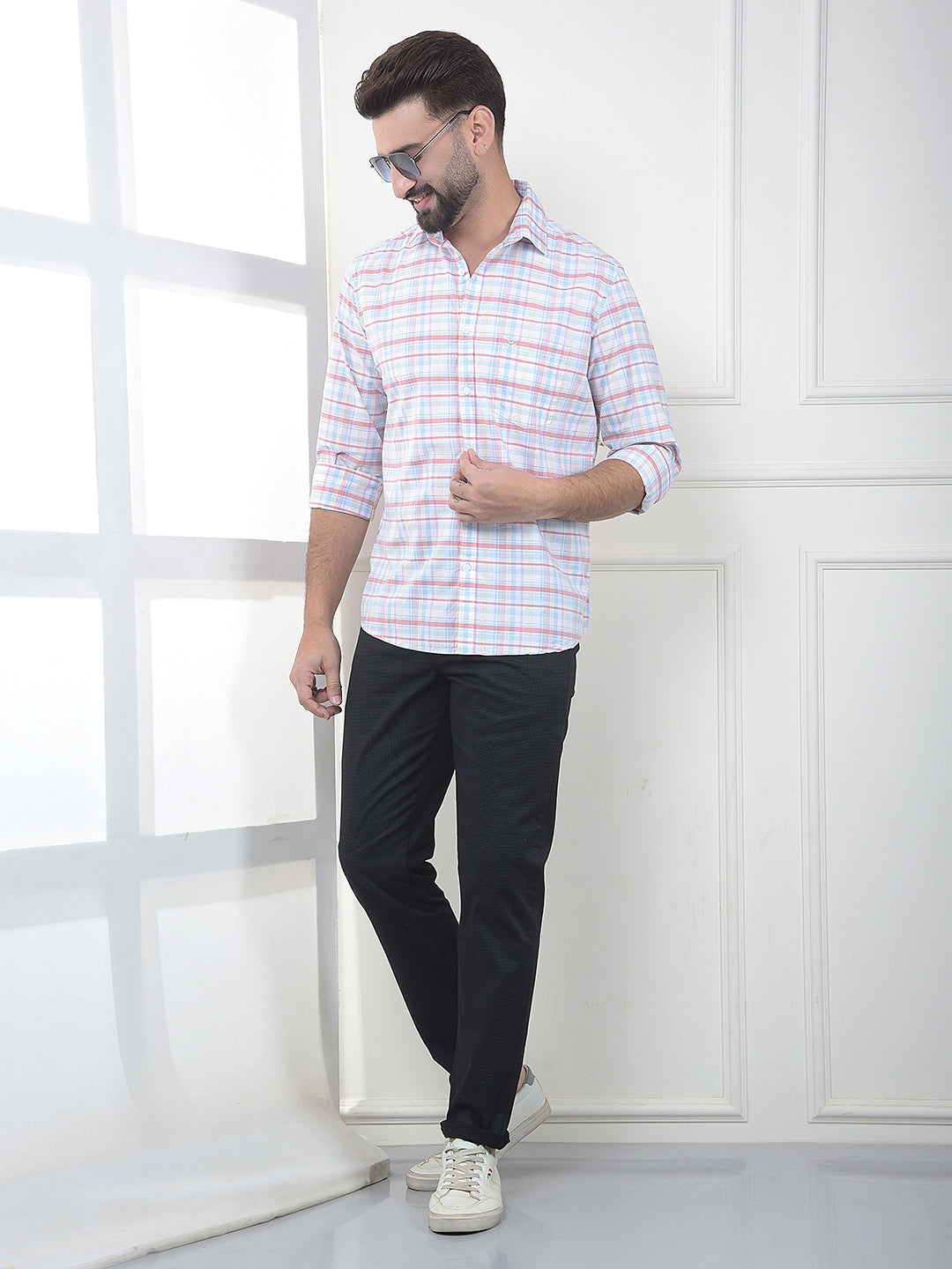 Multi-Color Checked 100% Cotton Shirt