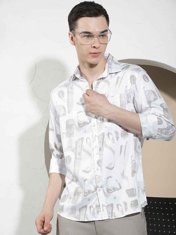 Abstract Olive Printed Shirt