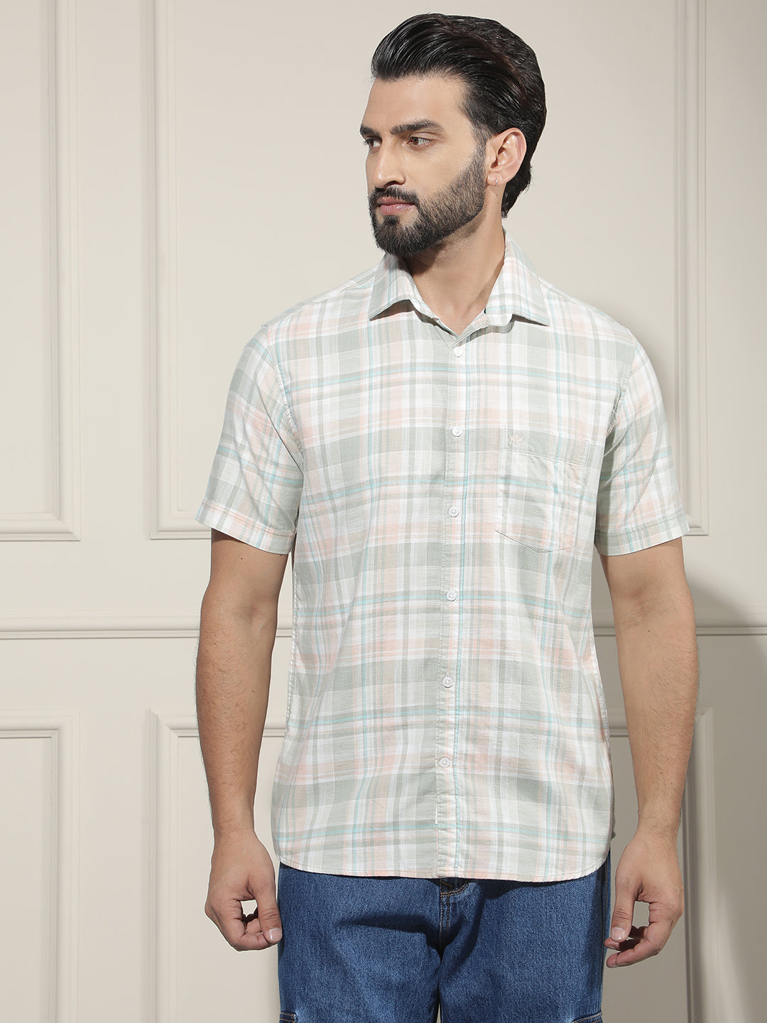 Multi-Color Checked 100% Cotton Shirt