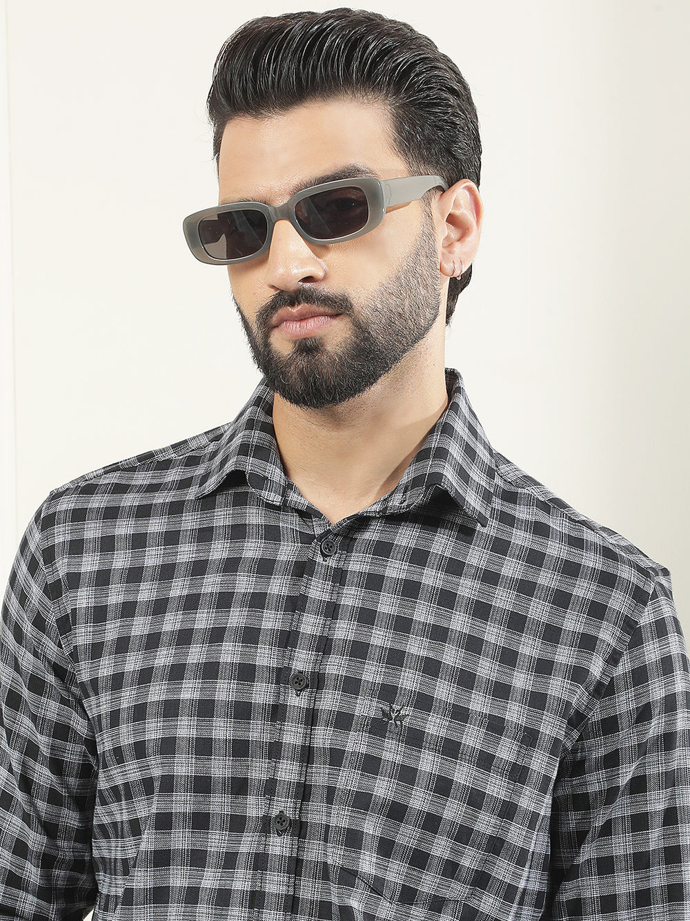 Black 100% Cotton Checked Shirt