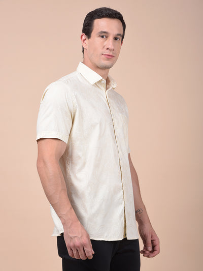 Elevated Beige Printed Shirt