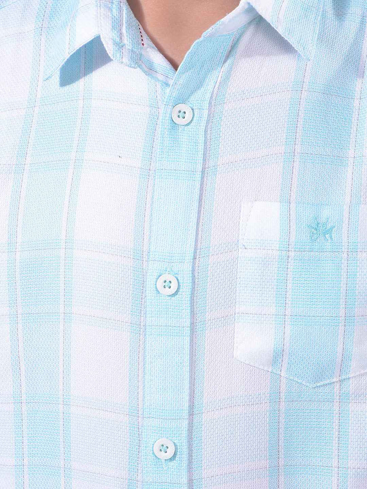 Blue Checked 100% Cotton Shirt