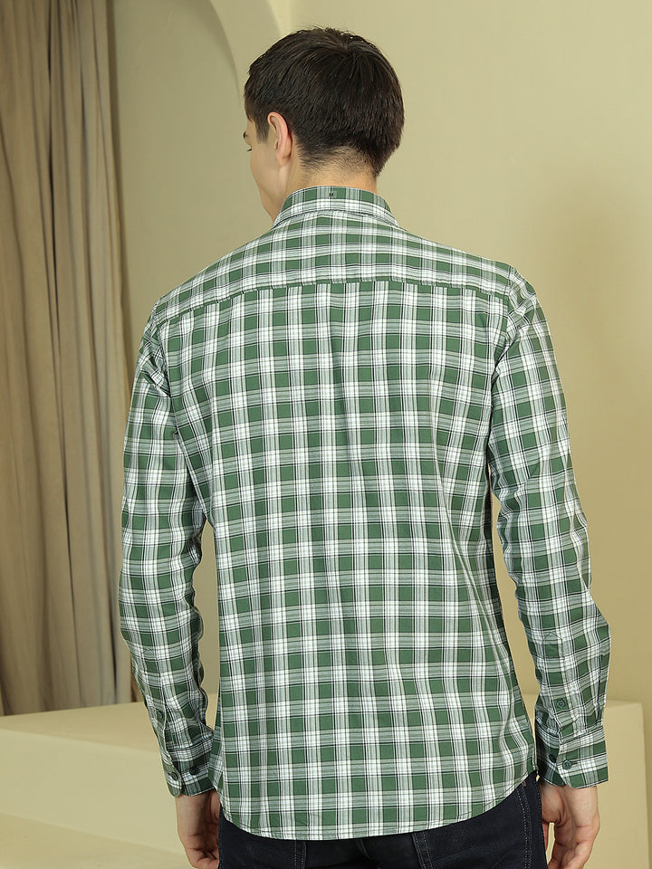 Green Checked 100% Cotton Shirt