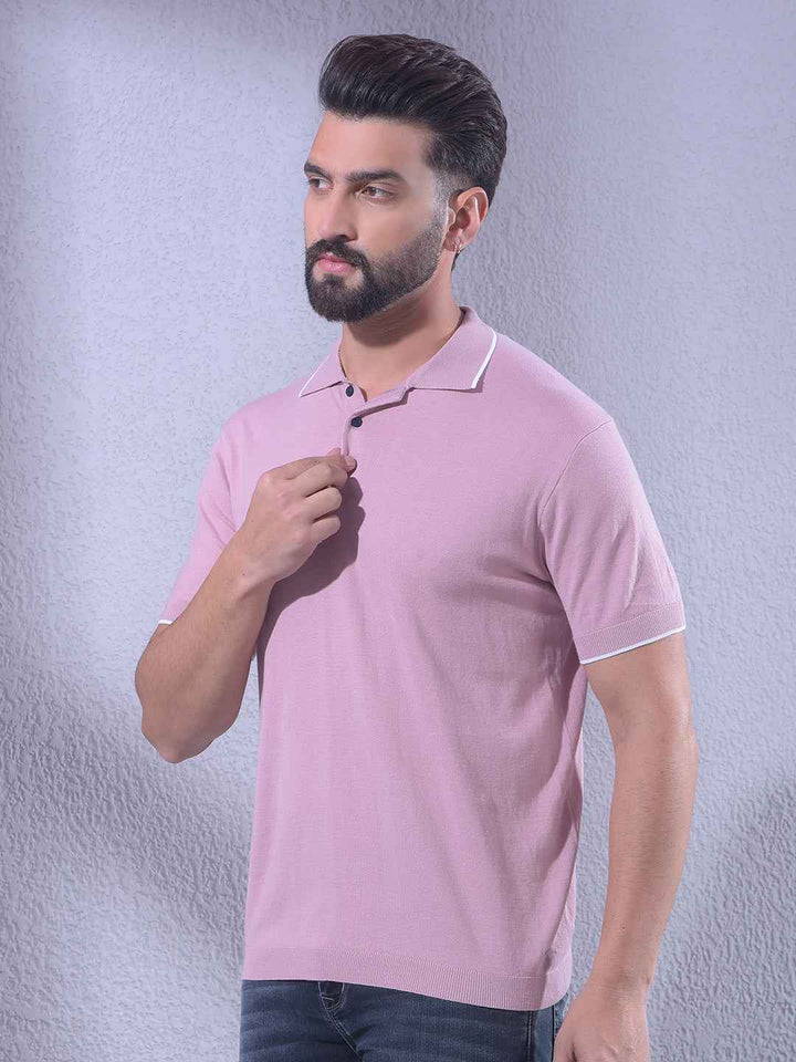 Trendy Blush Pink Polo T-Shirt