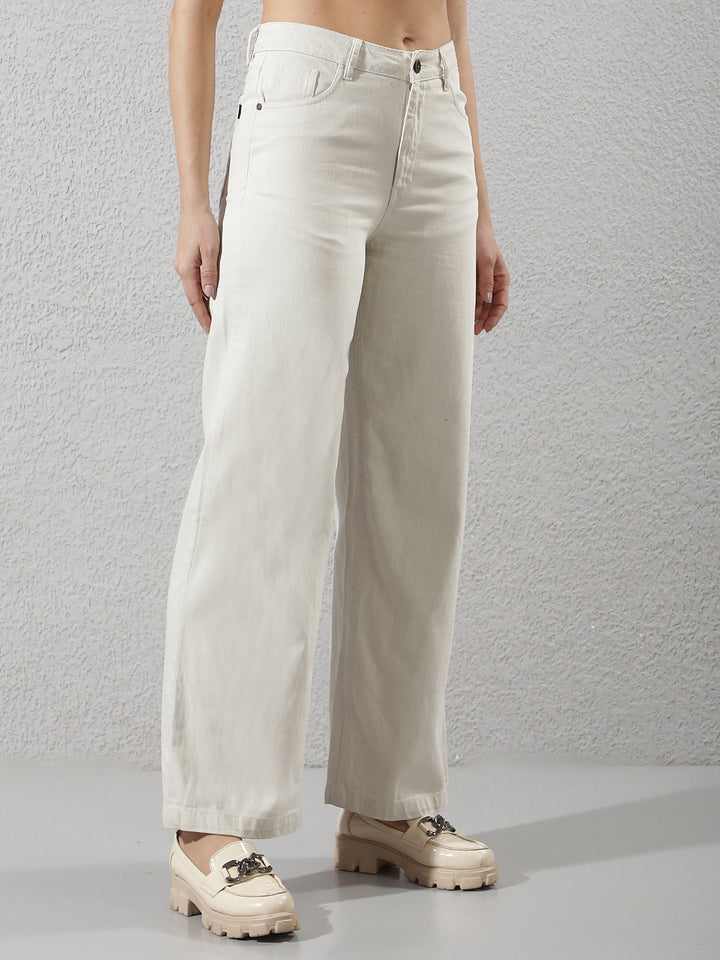 White Linen Wide-Leg Jeans
