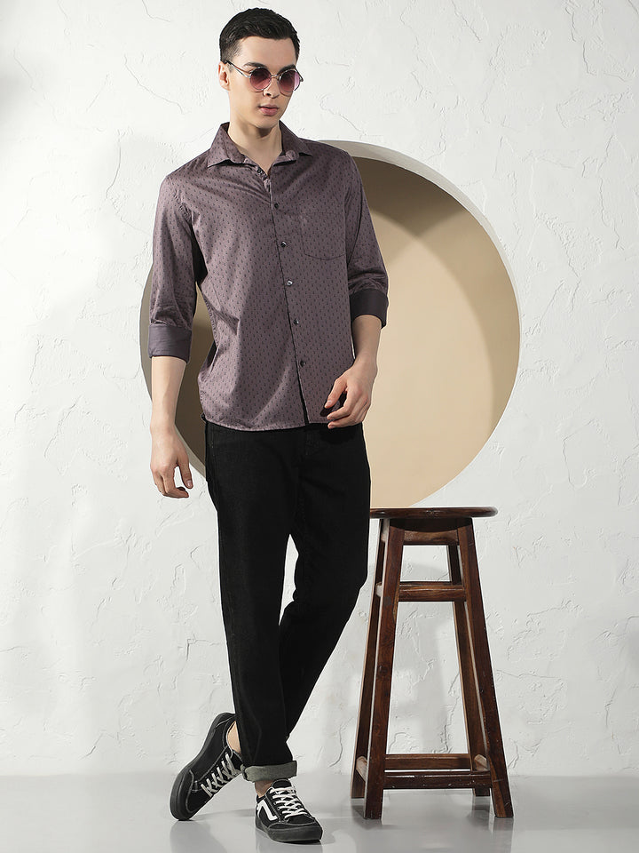 Purple Micro Print Shirt