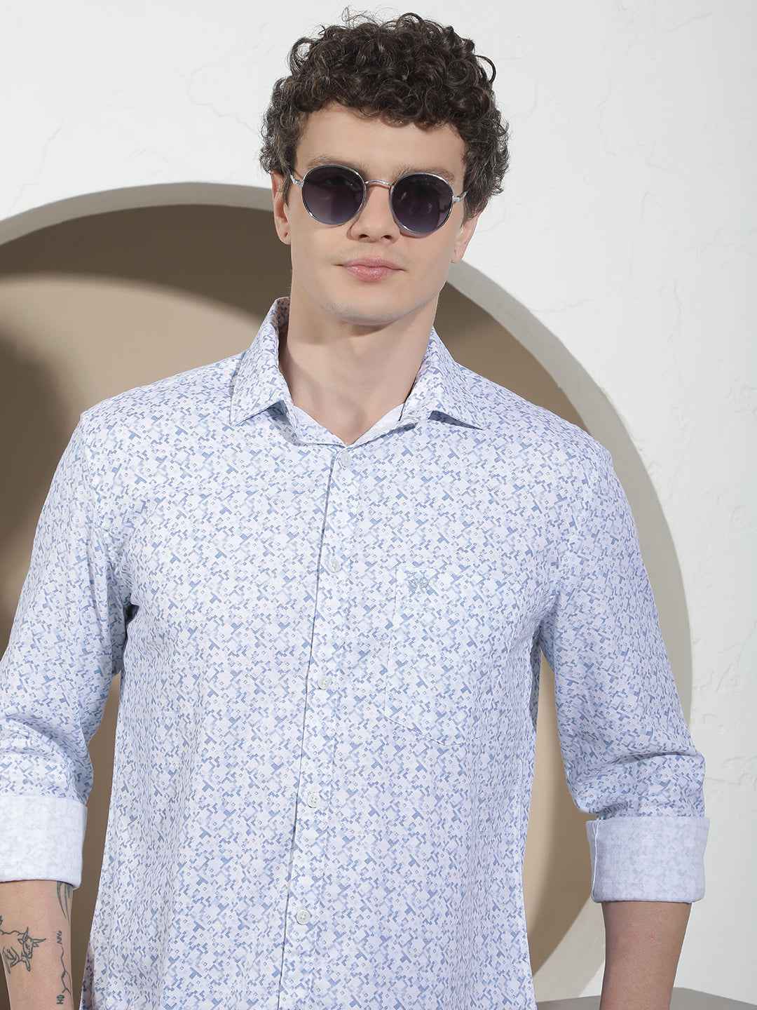 Arctic Blue Printed Shirt