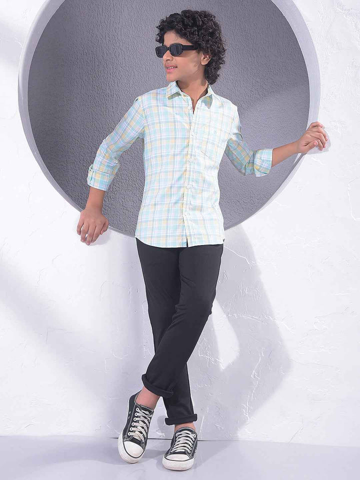 Green Checked 100% Cotton Shirt