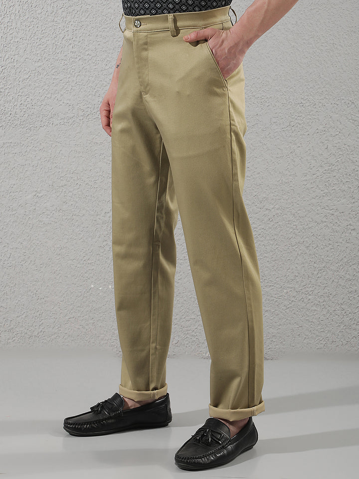 Tailored Beige Knitted Trousers