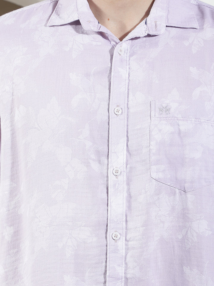 Purple Floral Print Shirt