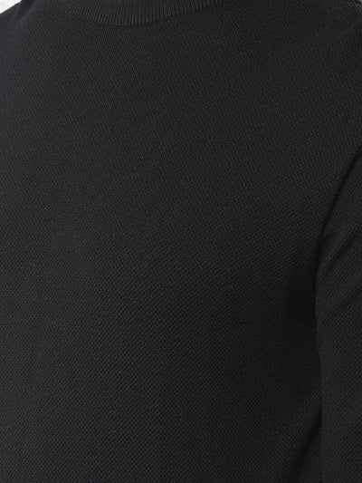 Flexible Black Knitted Sweater