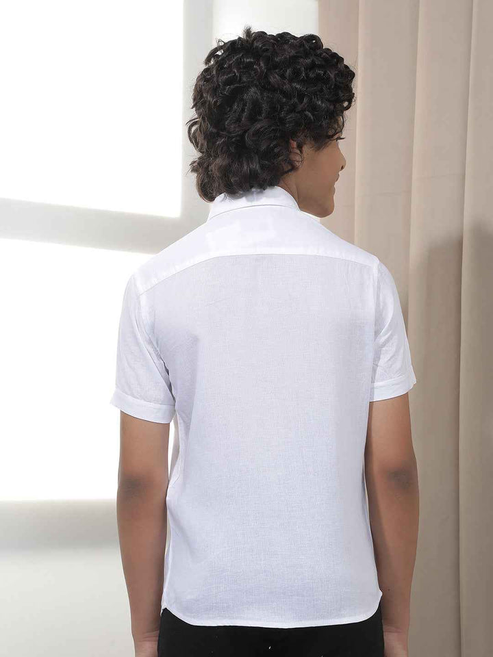 Pure White Linen Casual Shirt