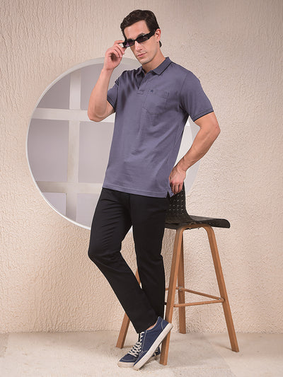 Blue Polo Neck T-Shirt