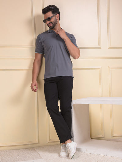 Grey Polo Neck T-Shirt