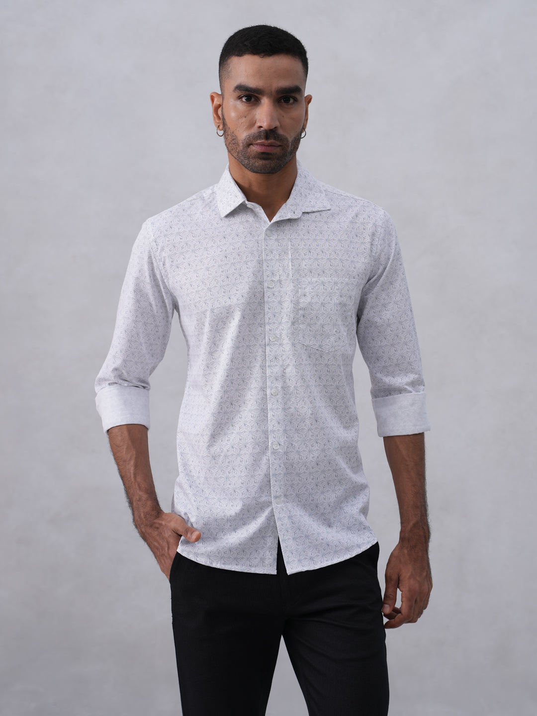 Trendy White Printed Shirt