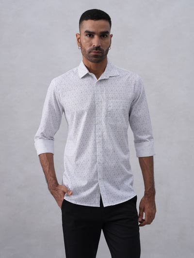 Trendy White Printed Shirt