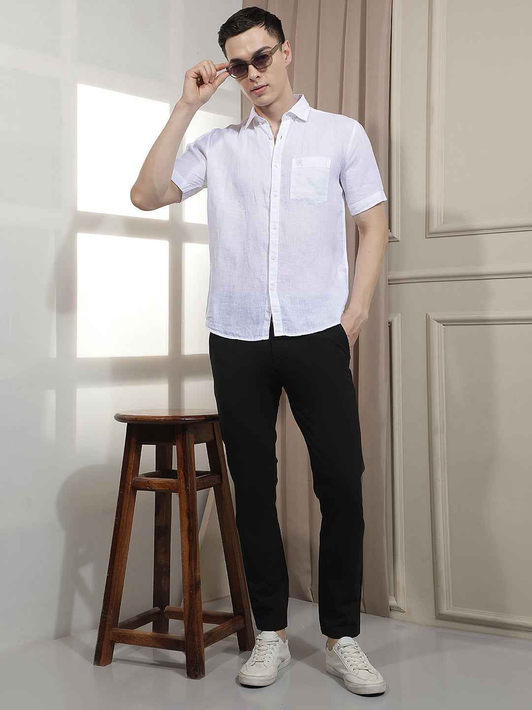 Crisp White Linen Shirt
