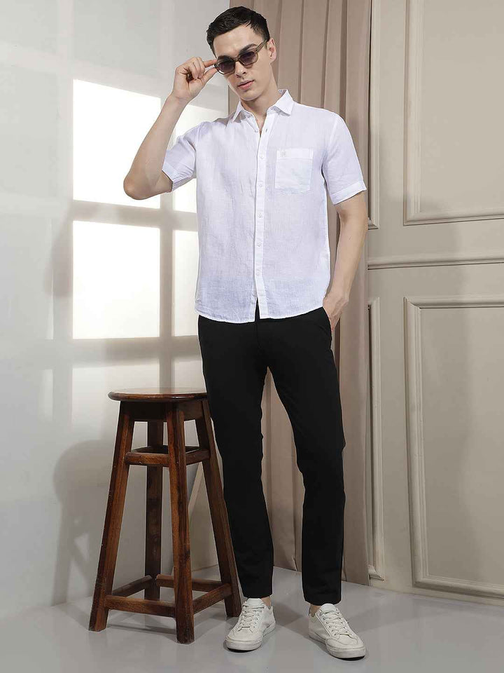 Crisp White Linen Shirt