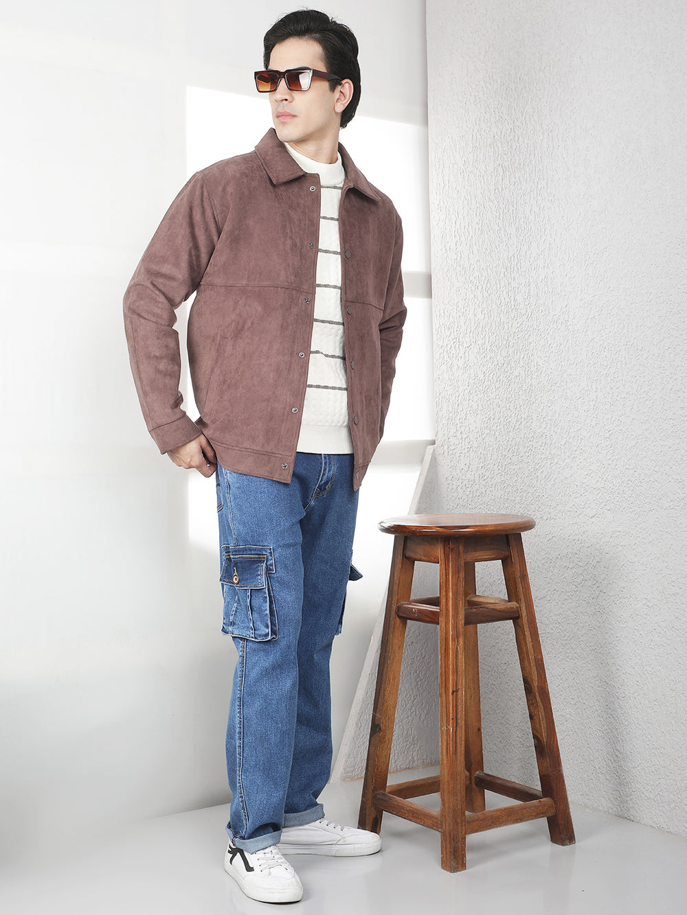 Brown Faux Suede Shacket