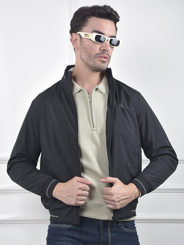 Black Printed Puffer Jacket