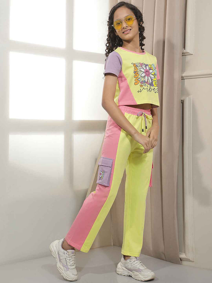 Yellow Colorblocked Trackpants